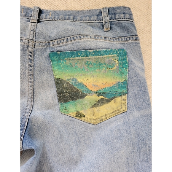 Womens Free people jeans with painted pocket medium wash - Picture 2 of 9